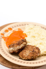 Meatballs with tomato sauce on the plate