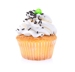 mini tasty cupcake isolated on white background