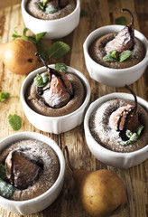 Chocolate and pear cupcakes