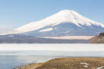 Winter Mount Fuji Yamanaka Lake