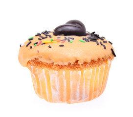mini tasty cupcake isolated on white background