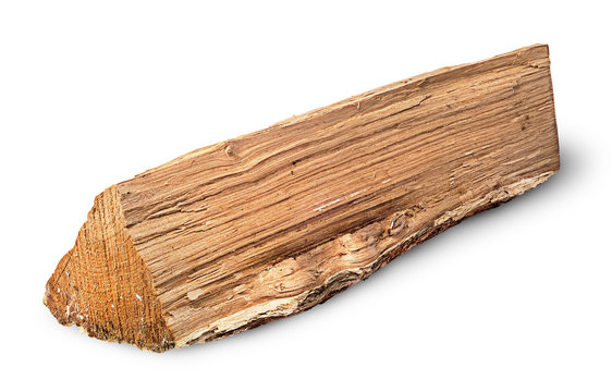 Single log of wood inverted horizontally