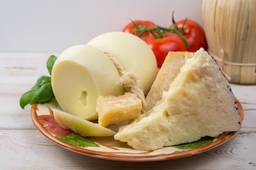 Best Italian cheeses - fresh caciocavallo, pecorino, parmesano