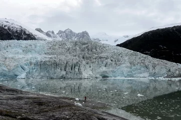 Plaid mouton avec motif Glaciers Pia glacier on the archipelago of Tierra del Fuego.