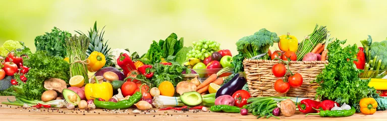 Vitrage gordijnen Bestsellers in de keuken Biologische groenten en fruit