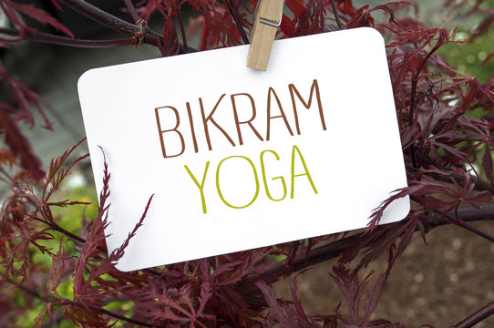 Roter japanischer Ahorn mit Bikram Yoga