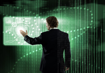 Businessman using modern technologies