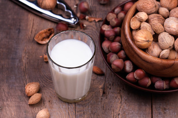 Almond milk in a glass
