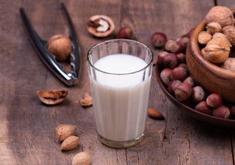 Almond milk in a glass