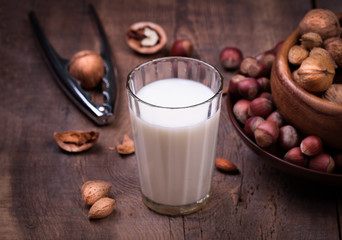 Almond milk in a glass