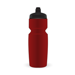 Dark red color sport bottle isolated vector on the white background