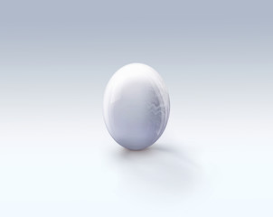 An illustration of a glassy egg on the grey background.