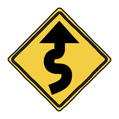 way road sign icon. Street information warning and guide theme. Isolated design. Vector illustration