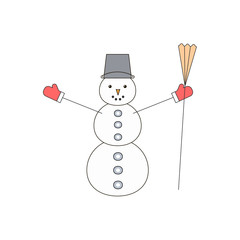 snowman on a white background. isolated Christmas character. ico