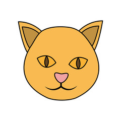 cute cat mascot isolated icon vector illustration design