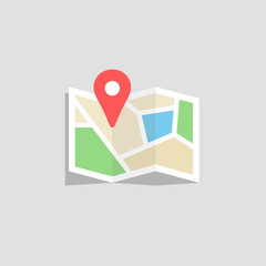 Location map flat design vector icon