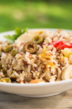 Insalata di riso integrale, brown rice salad