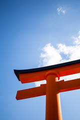 Red Torii in fromt of Fushimi-Inari Shrine in Kyoto