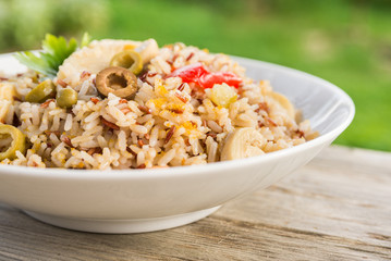 Insalata di riso integrale, brown rice salad