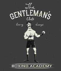 Vintage old poster with boxer © Galacticus