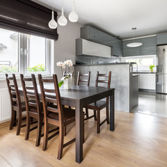 Dining room open to kitchen