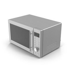 Microwave oven on a white. 3D illustration