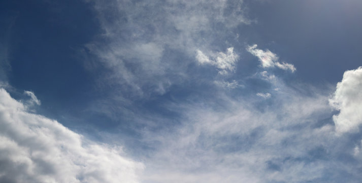 blue sky with white clouds panorama