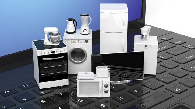 3d rendering home appliances on a computer