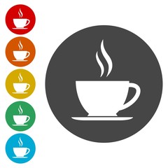 Coffee cup icons set 