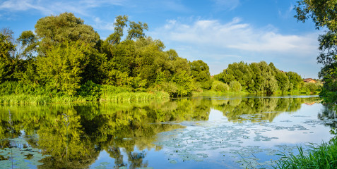 Fototapeta na wymiar Protva River on a summer evening