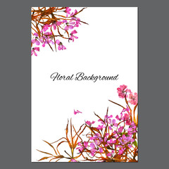 background texture made of lily, geranium and place for text