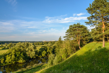 Protva River on a summer evening