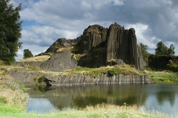 Basalt Organ Pipes - national Natural Monument of Panska Skala near Kamenicky Senov in the Czech...
