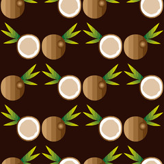 Seamless background with coconuts