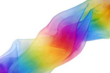 organza fabric in rainbow color