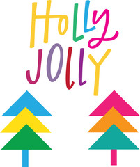 Holly Jolly Colorful Christmas Trees