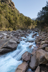 Slow shutter photo of Figarella river at Bonifatu in Corsica