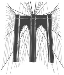 illustration of brooklyn bridge, new york