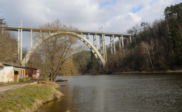 Bridge of Bechyni named Duha (Rainbow), built in 1928th