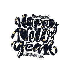 Happy New Year hand lettering banner.