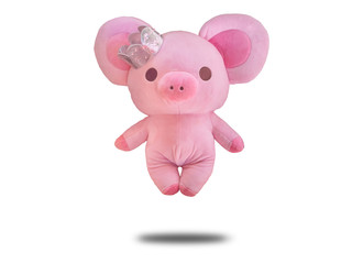 Obraz na płótnie Canvas female pig doll isolated on white background with clipping path