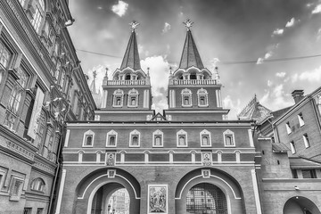 Resurrection Gate, main access to Red Square in Moscow, Russia