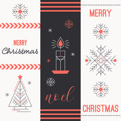 Merry Christmas greeting card template