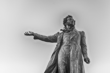Monument to Alexander Pushkin on Arts Square, St Petersburg, Rus