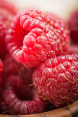 Heap of raspberry ,closeup