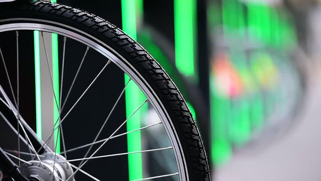 Urban bicycle sharing system wheel detail