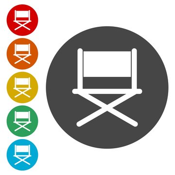 Director chair - vector icons set 