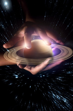 Hands Planet Saturn