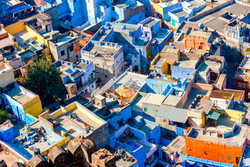 Roof Jodhpur, the Blue City of Rajasthan, India