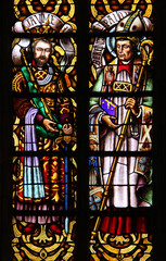 Re e Vescovo; vetrata; Basilica di Santa Maria del Mar, Barcellona